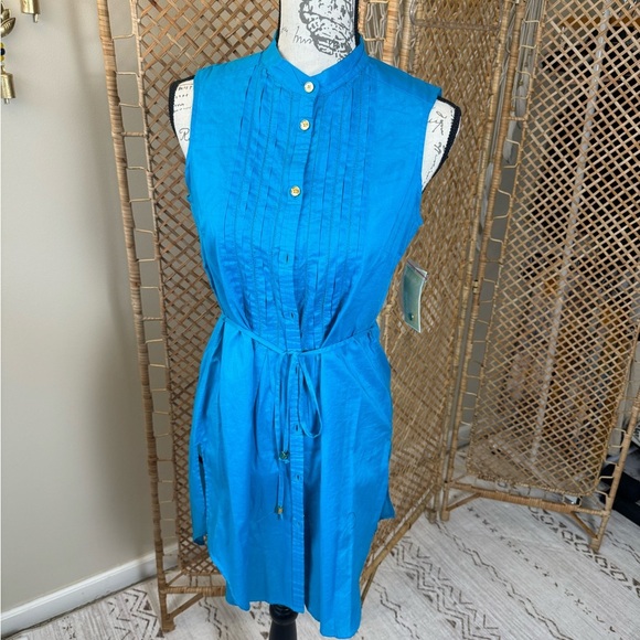 Michael Kors Blue Button Down Tunic - Picture 1 of 8